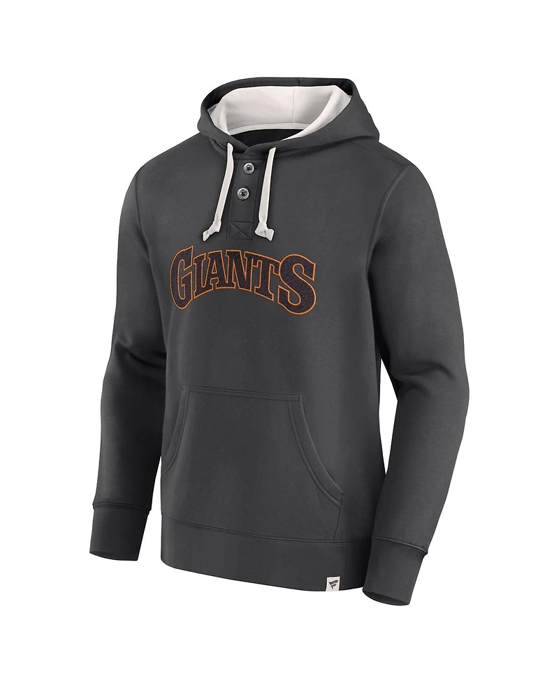 Fanatics Men's Black San Francisco Giants Plan for Adversity Henley Fleece Pullover Hoodie