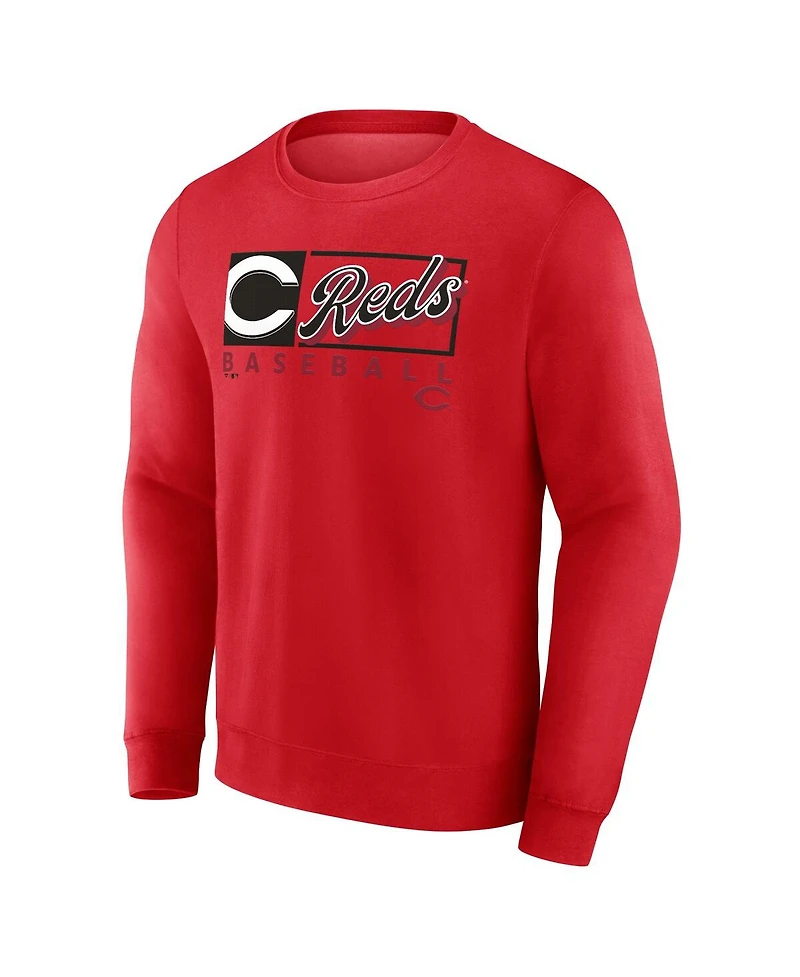 Fanatics Men's Red Cincinnati Reds Focus Fleece Pullover Sweatshirt