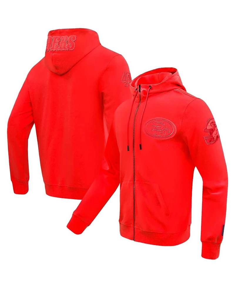 Pro Standard Men's Scarlet San Francisco 49ers Triple Tonal Full-Zip Hoodie