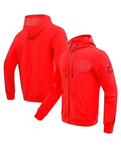 Pro Standard Men's Scarlet San Francisco 49ers Triple Tonal Full-Zip Hoodie
