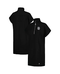 Dkny Women's Black San Diego Padres Emily Quarter-Zip Sneaker Dress
