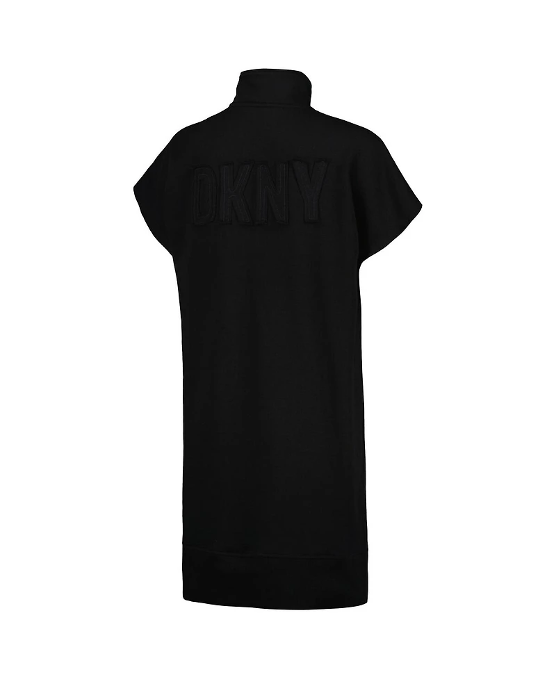 Dkny Women's Black San Diego Padres Emily Quarter-Zip Sneaker Dress