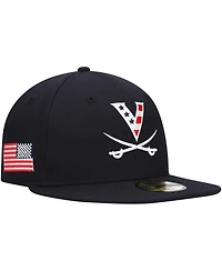 New Era Men's Navy Virginia Cavaliers Red, White Hoo 59FIFTY Fitted Hat