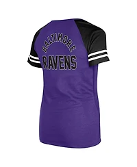 New Era Women's Purple Baltimore Ravens Lace-Up Raglan T-Shirt
