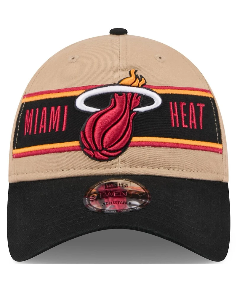 New Era Men's Tan/Black Miami Heat 2024 Nba Draft 9TWENTY Adjustable Hat