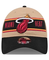 New Era Men's Tan/Black Miami Heat 2024 Nba Draft 9TWENTY Adjustable Hat