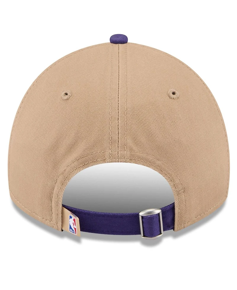 New Era Men's Tan/Purple Los Angeles Lakers 2024 Nba Draft 9TWENTY Adjustable Hat