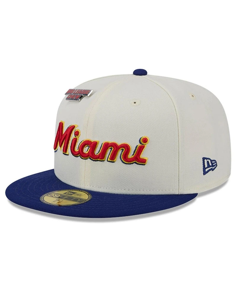 New Era Men's White Miami Marlins Big League Chew Original 59FIFTY Fitted Hat