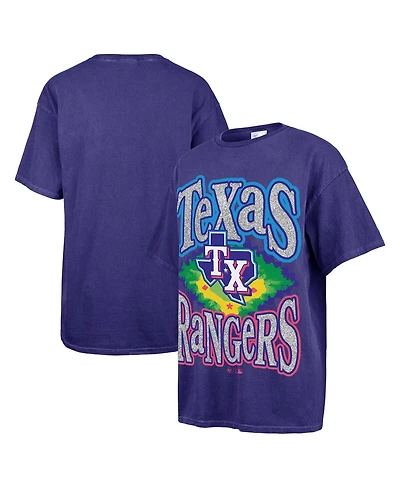 '47 Brand Women's Navy Texas Rangers Flashing Lights Boyfriend T-Shirt