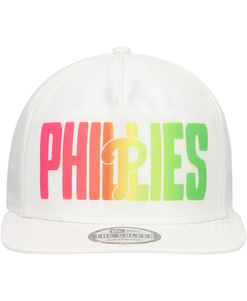 New Era Men's White Philadelphia Phillies Spring Spectrum Golfer Snapback Hat