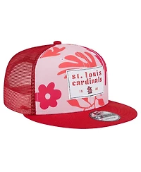 New Era Men's Red St. Louis Cardinals Bikini Bottom Trucker 9FIFTY Snapback Hat