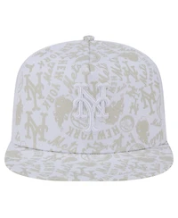 New Era Men's White New York Mets Logo Dunes A-Frame Trucker 9FIFTY Snapback Hat
