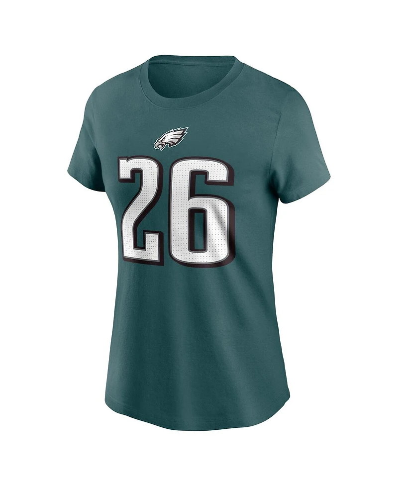 Nike Women's Saquon Barkley Midnight Green Philadelphia Eagles Player Name Number T-Shirt