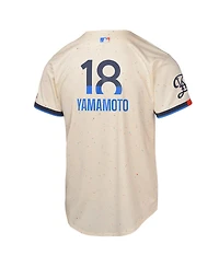 Nike Big Boys and Girls Yoshinobu Yamamoto Cream Los Angeles Dodgers 2024 City Connect Limited Player Jersey