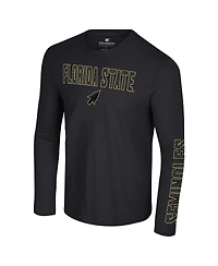 Colosseum Men's Black Florida State Seminoles Color Pop Active Blend 2-Hit Long Sleeve T-Shirt