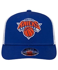 New Era Men's Blue/White New York Knicks Trucker 9SEVENTY Coolera Stretch-Snap Hat