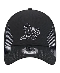 New Era Men's Black Oakland Athletics Active Dash Mark 39THIRTY Flex Hat