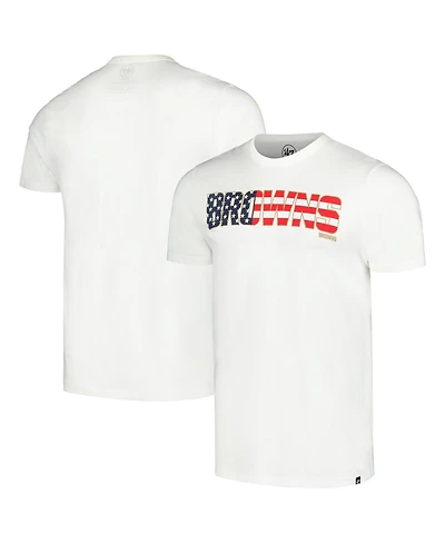 '47 Brand Men's White Cleveland Browns Flag Script Franklin T-Shirt