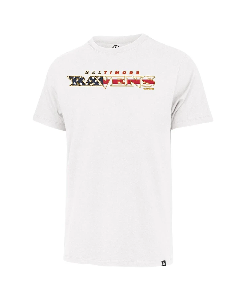 '47 Brand Men's White Baltimore Ravens Flag Script Franklin T-Shirt