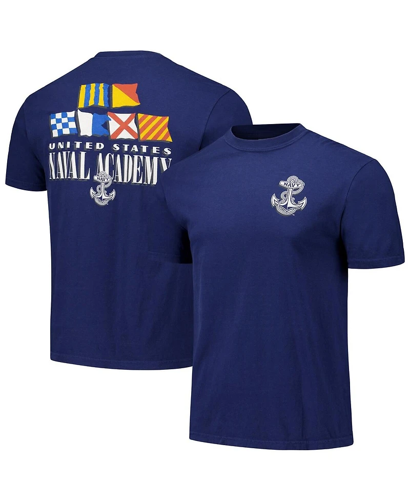 Image One Men's and Women's Navy Midshipmen Hyper Local Nautical Flags Phrase T-Shirt