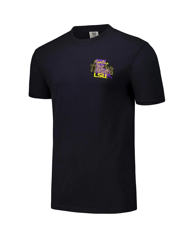 Image One Men's and Women's Black Lsu Tigers Hyper Local Two-Tone Mascot State T-Shirt