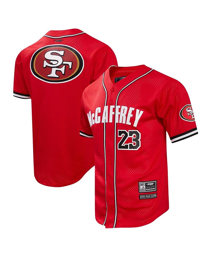 Pro Standard Men's Christian McCaffrey Scarlet San Francisco 49ers Baseball Button-Up Shirt