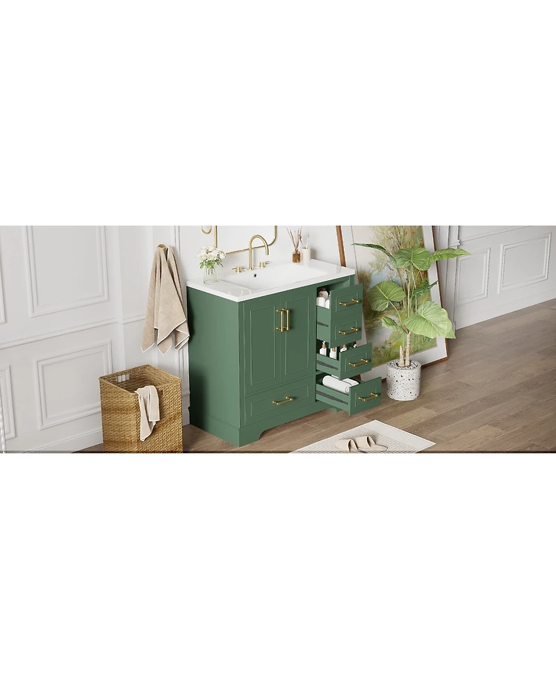 Streamdale 36" Traditional Bathroom Vanity with Resin Sink