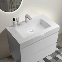Streamdale Glossy White Integrated Basin Modern Solid Surface Marvel