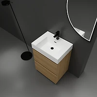 Streamdale 24" Modern Bathroom Vanity with Sink, Double Drawer Cabinet