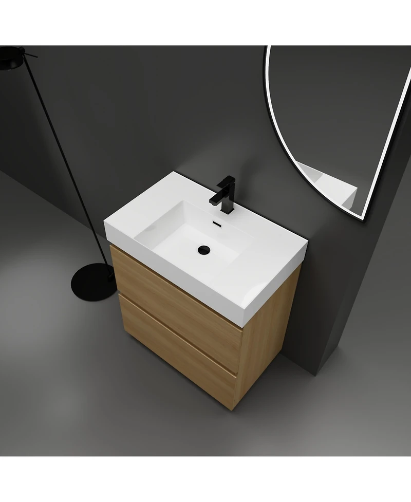 Streamdale Modern 30" Bathroom Vanity with Single Sink and Double Drawer