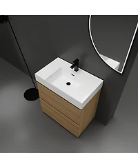 Streamdale Modern 30" Bathroom Vanity with Single Sink and Double Drawer