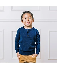 Hope & Henry Baby Boys Long Sleeve Zip Henley Pullover Sweater