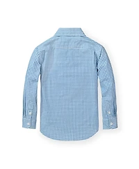 Hope & Henry Baby Boys Stretch Poplin Long Sleeve Button Down Shirt