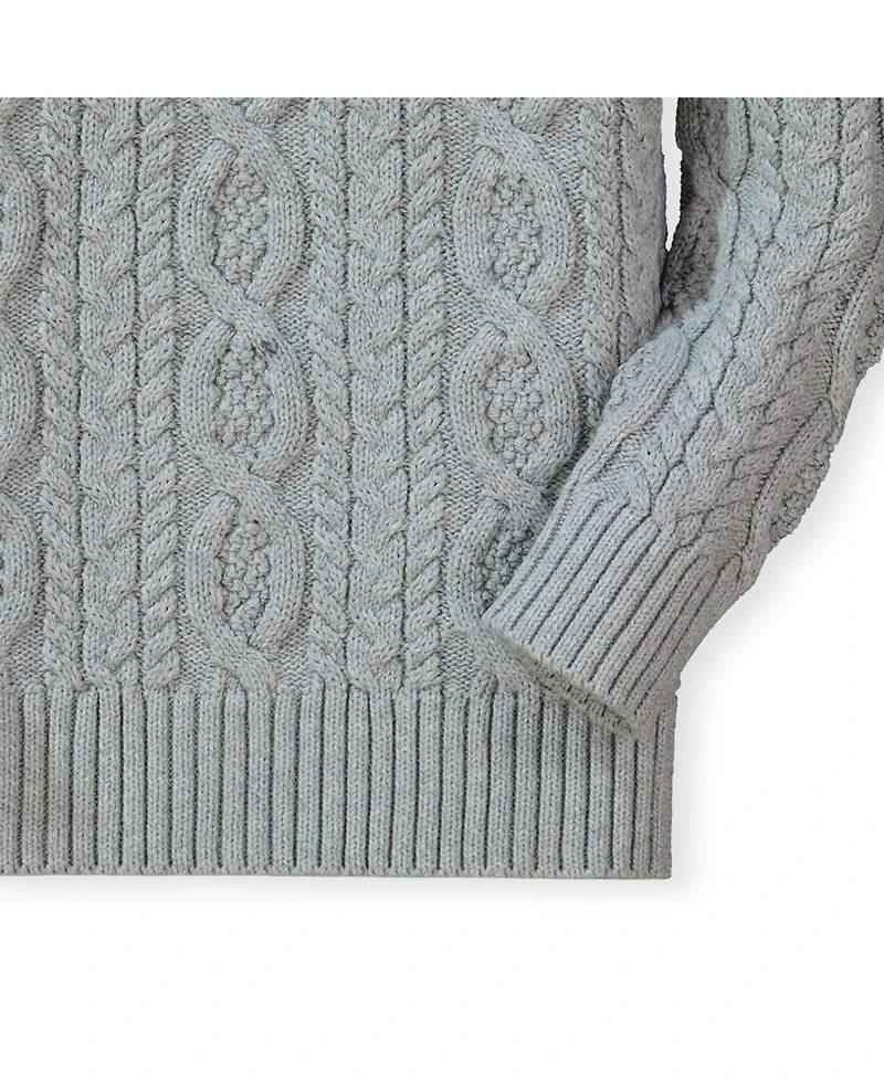 Hope & Henry Baby Boys Organic Mock Neck Cable Sweater with Buttons