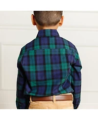 Hope & Henry Baby Boys Organic Stretch Poplin Long Sleeve Button Down Shirt