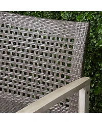 Streamdale Hampton Wicker Loveseat Handwoven Wicker, Acacia Wood Frame