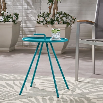 Streamdale Modern Side Table With Handle And Durable Steel Frame