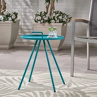 Streamdale Modern Side Table With Handle And Durable Steel Frame