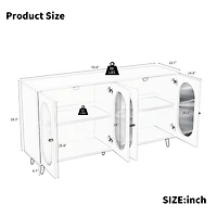Streamdale Modern Sideboard with Acrylic Doors & Adjustable Shelf