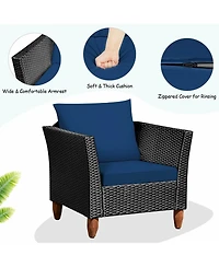 Slickblue 3 Pieces Outdoor Patio Rattan Furniture Set with Coffee Table