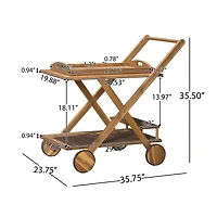 Streamdale Furniture Riviera Acacia Wood Mobile Bar Cart