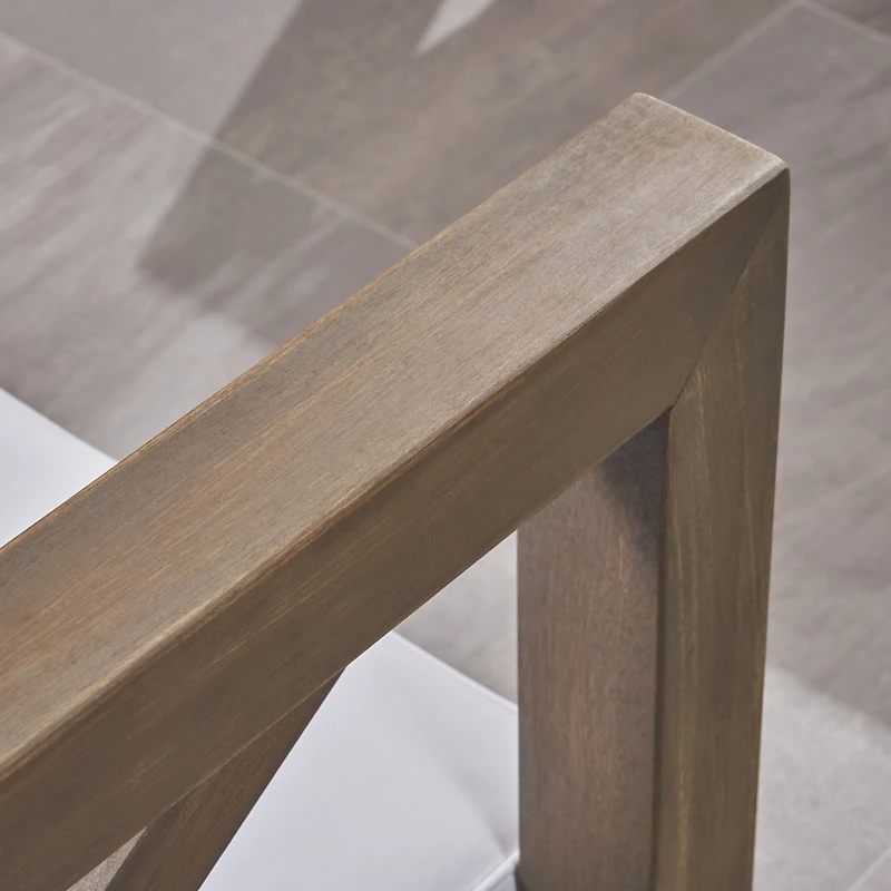 Simplie Fun Mid-Century Modern Acacia Club Chair With Water-Resistant Cushions