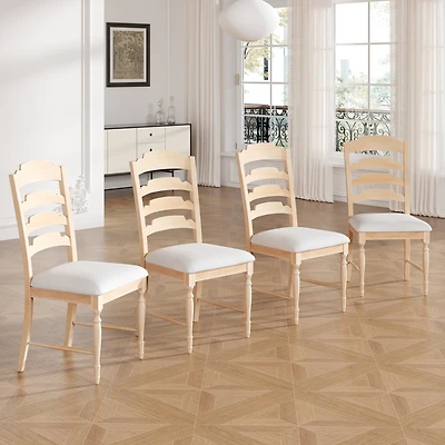 Streamdale Vintage Serrated Back Dining Chairs (Set of 4)