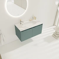 36" Floating Vanity with Drop-Shaped Resin Sink