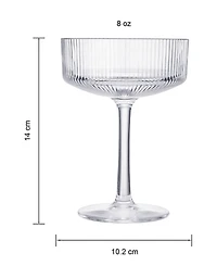 The Wine Savant Khen Classic Art Deco Acrylic Shatterproof Coupe Glasses Set of 4