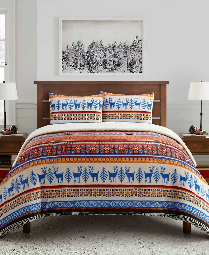 Closeout! Stratford Park Noelle Sherpa 3-Pc. Comforter Set, King