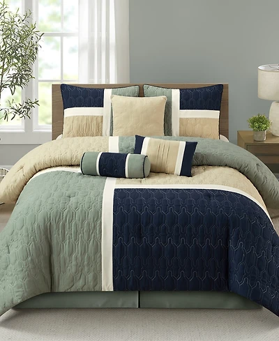 Stratford Park Natalia Colorblock 7-Pc. Comforter Set, King