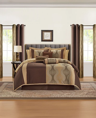 Stratford Park Kath Geometric 15-Pc. Comforter Set, California King