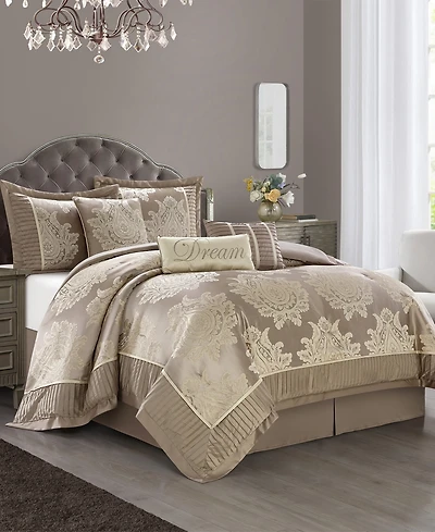Stratford Park Therese Damask 7-Pc. Comforter Set, Queen