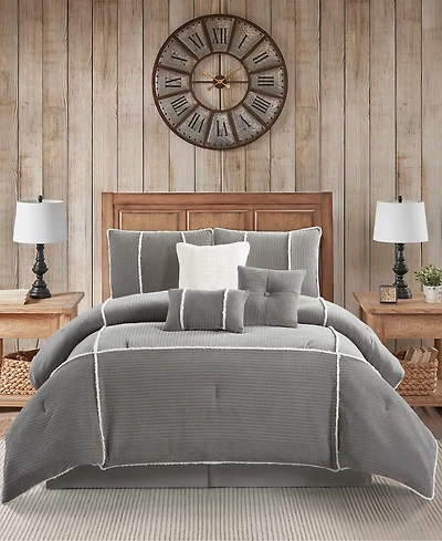 Stratford Park Arvada Solid Cabin Style 7-Pc. Comforter Set